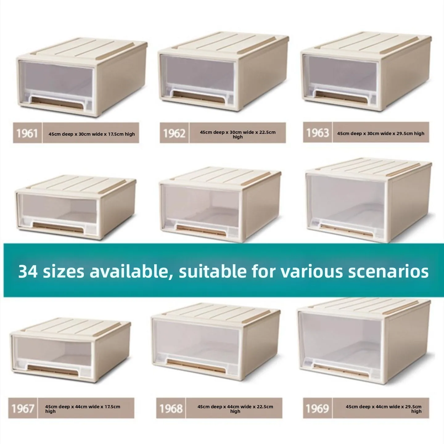 

Large Plastic Transparent Der Sle Storage Box Multi-layer Free Combination Storage Cabinet Clothes Organizer Box