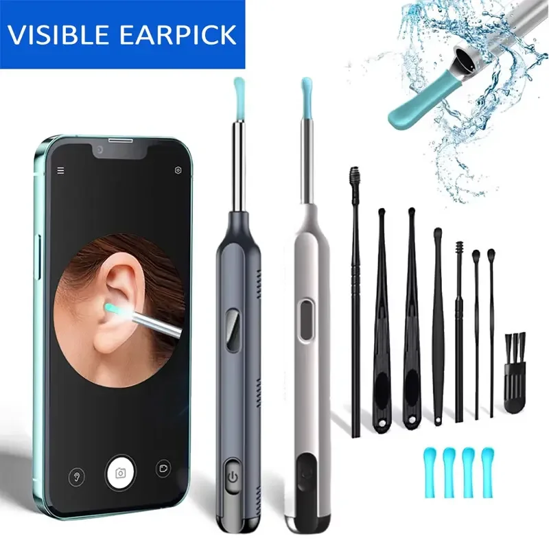 

Набор для чистки ушей: HD-отоскоп с камерой, USB-C зарядка, эндоскоп для удаления ушной серы, ушные палочки