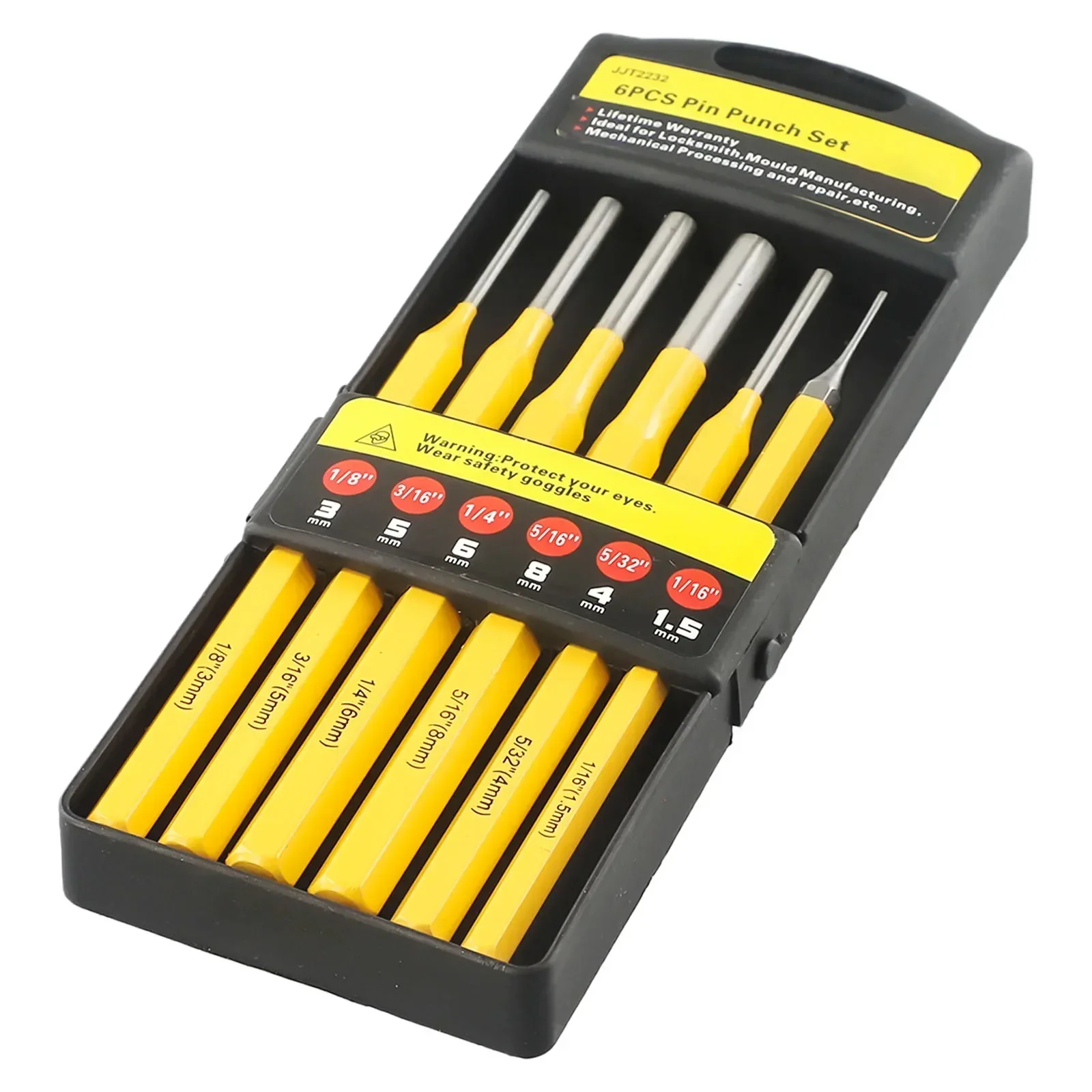 6Pcs Chisel Cone Punch Cylinder Center Set Hunting Remover Pin Punch Tools Kit Heavy Duty Steel Pistol Accessories Round Head Pi