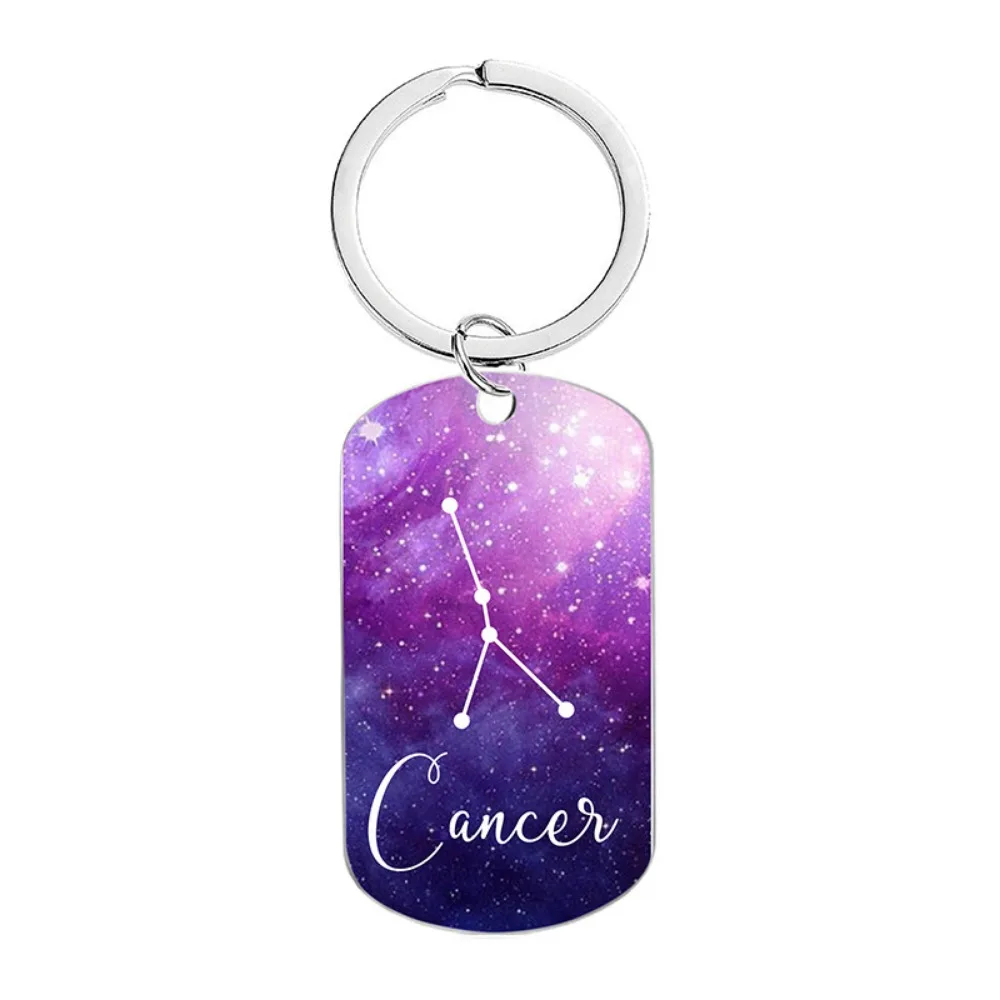 New Custom Text Name Metal Stainless Steel Keychain Car Moto Constellation Keyring Motorcycle Pendant Key Chain Ring Gift