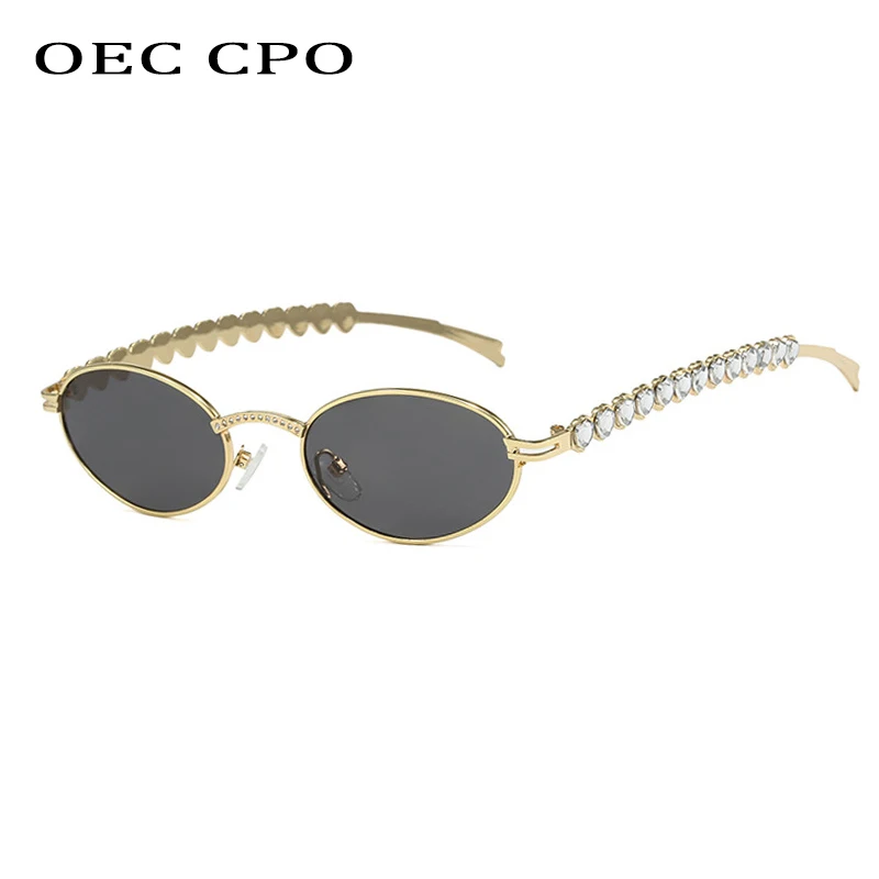 Fashion Luxury Diamond occhiali da sole donna Vintage Brand strass occhiali da sole donna Trendy Round Eyewear Lunette De Soleil Femme