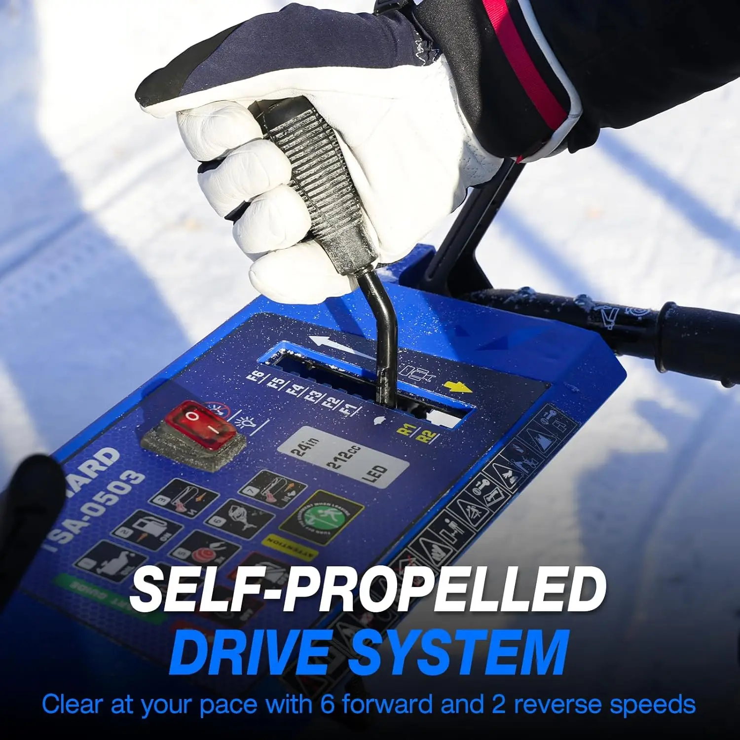 Gas Snow Blower 2 Stage, 24 Inch 212cc Self-Propelled Snowblowers Gas Powered with Electric Start and LED Headlight