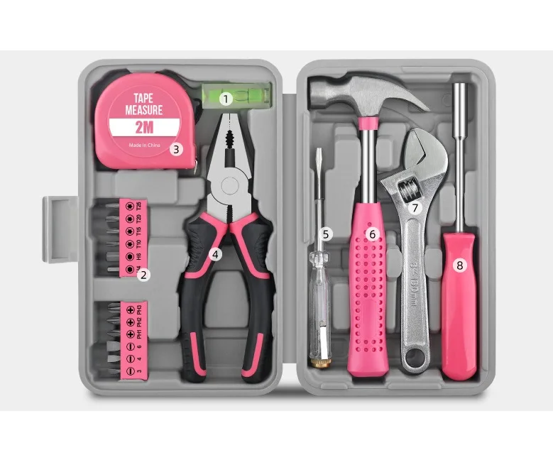 

Multifunctional Household Toolbox Hardware Tools Set Screwdriver Tape Measure Wrench Manual Maintenance Tools Full Set