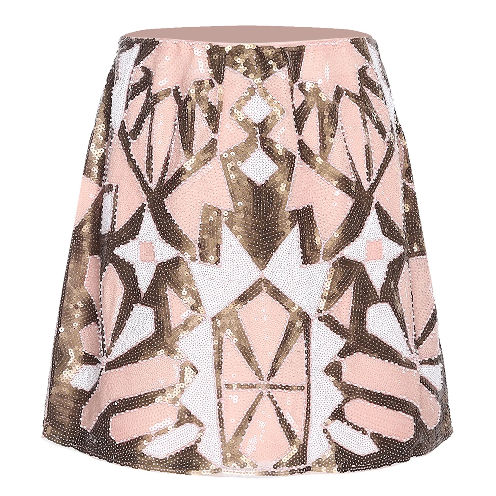 Minifalda de baile brillante para mujer, falda ajustada con lentejuelas brillantes y borlas escalonadas, Color contrastante, traje de fiesta para Club de graduación y baile latino