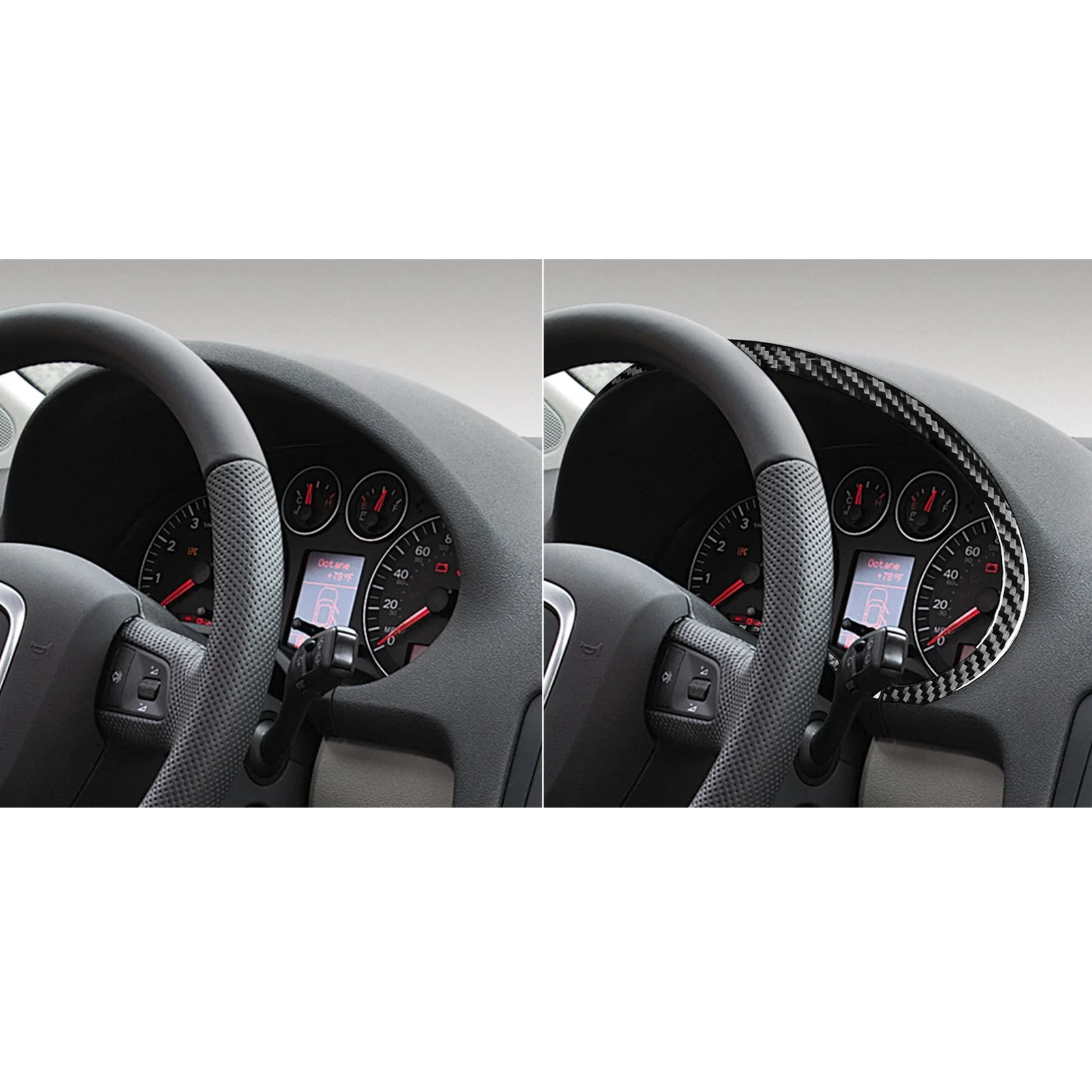 لأودي A3 S3 8P 2006 2007 ألياف الكربون عداد السرعة لوحة المحيطي شريط زخرفي اكسسوارات الديكور الداخلي للسيارة ملصق