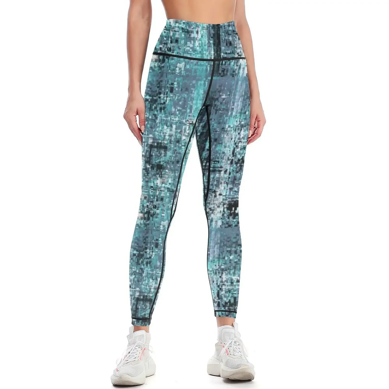 

Glitch Pattern Leggings push up tights for fitness set gym gym womans sport set Womens Leggings
