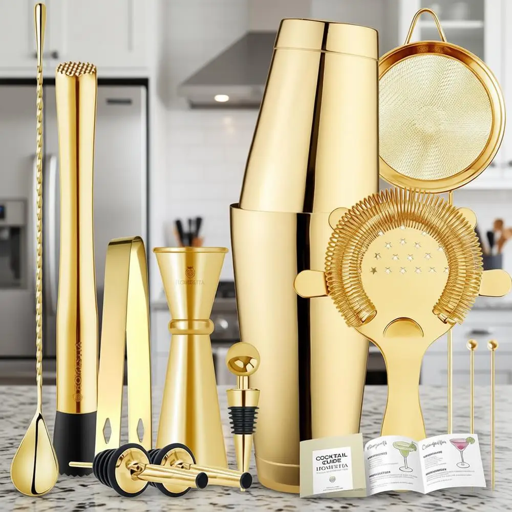 

Набор для приготовления коктейлей, барменский комплект: утяжеленный шейкер Boston, ситечко Hawthorne, джиггер, барная ложка, мадлер, барные инструменты из нержавеющей стали