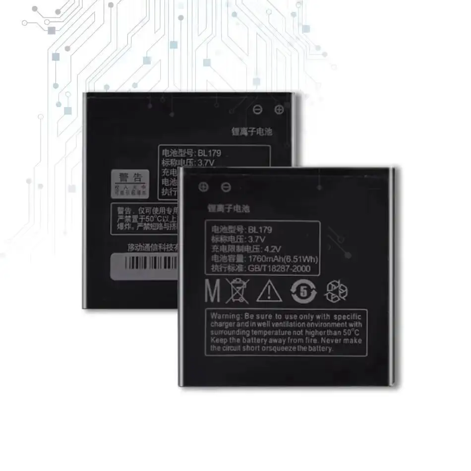 

High-Efficiency Environmentally Friendly Mobile Phone Battery 1760Mah For Lenovo Lephone K2 S680 S686 S760 S850E BL179