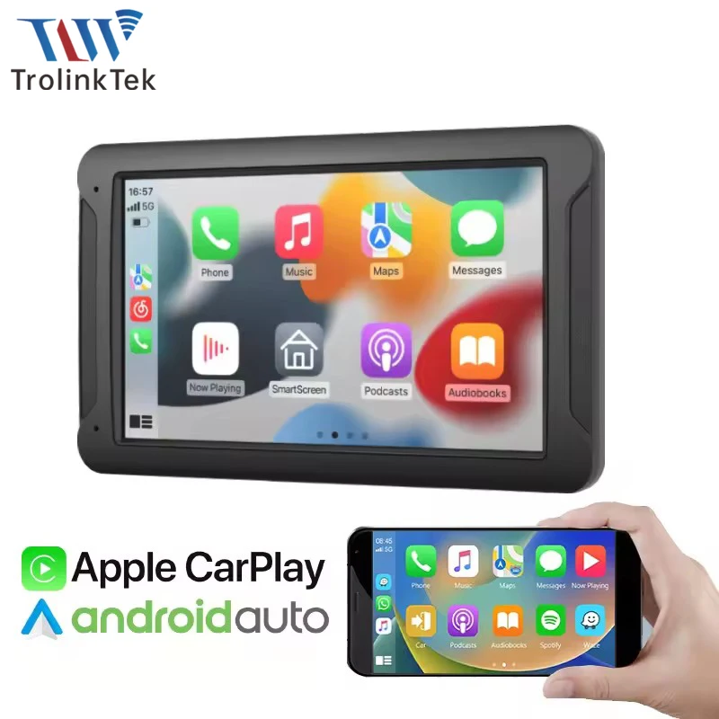 

7-дюймовый автомобильный радиоприемник с беспроводным экраном Carplay, мультимедийный видеоплеер, портативный универсальный сенсорный экран с HD задней камерой заднего вида