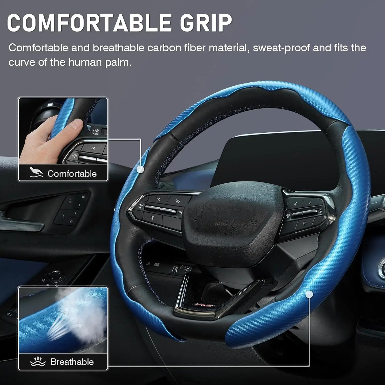 Car segmented steering wheel cover, anti slip breathable steering wheel protection handle cover, car interior modification