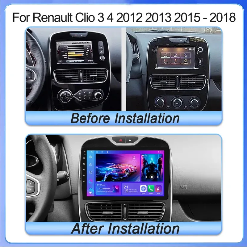 10 inch For Renault Clio 3 4 2012 2013 2015 - 2018  Android 15 Car Radio GPS Navigation Carplay Multimedia Player Auto Stereo 5G