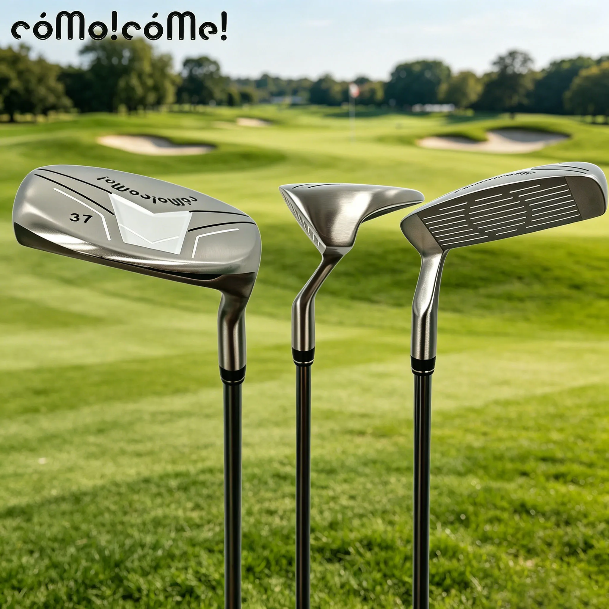 COMO!COME! Golf Chipper Club, 35 Inch, 37°/46° Loft, CNC Milled Face, Steel Shaft Rubber Grip, Right Handed