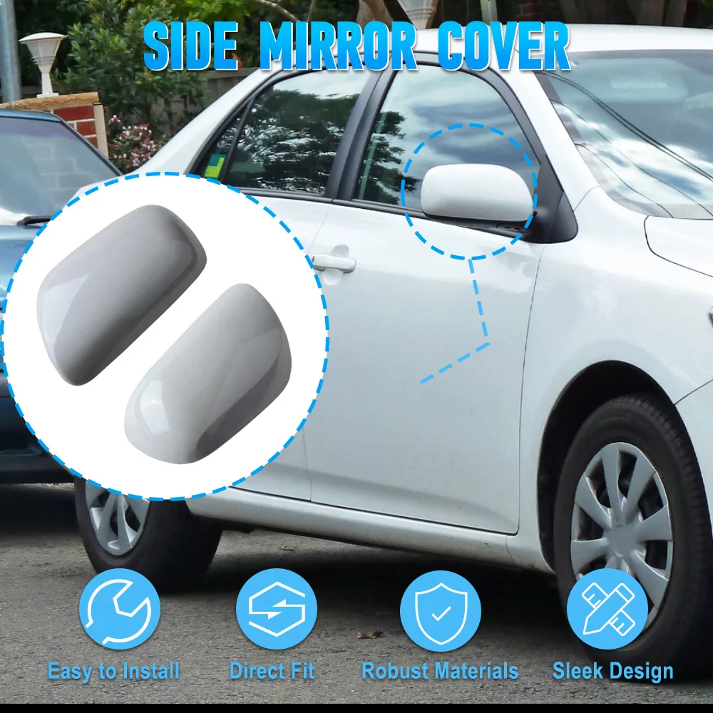 87945-02910 2pcs Left and Right Side Door Wing Mirror Cover Cap For Toyota Corolla 2007-2013 87915-02910