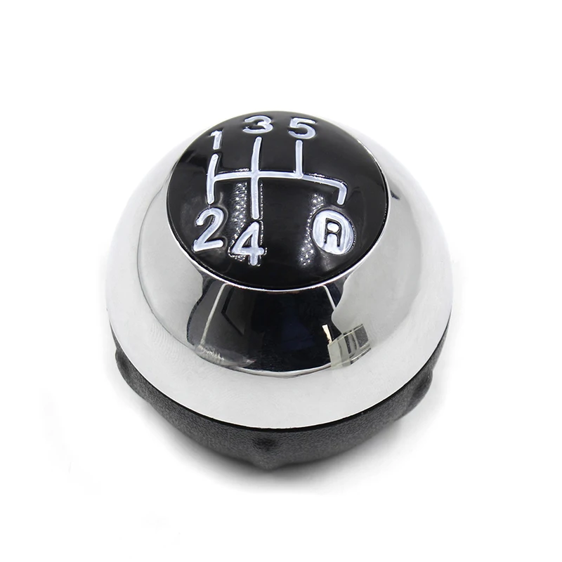 5 Speed Manual Head Ball Level Gear Shift Knob Silver Plastic & Metal 55344048 Fit For Fiat 500 2012-2018 2017 2016 2015 2014