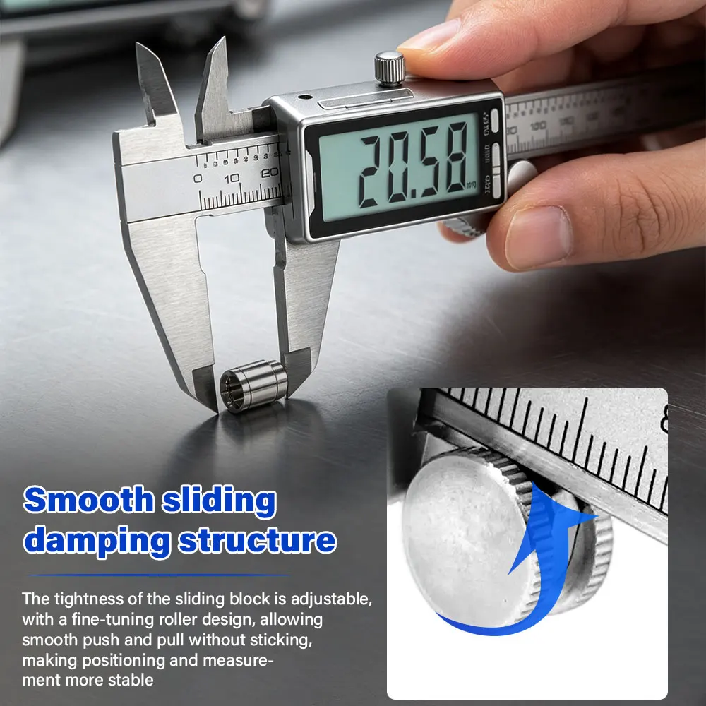 Digital Caliper,Upgraded Stainles Steel Digital Calipers 150mm/6 inch with Large LCD Screen,Perfect for Household,DIY