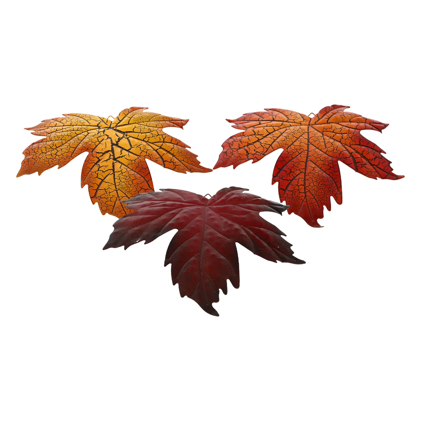 

3pcs Iron Maple Home Autumn Garden Pendants Decors Halloween Thanksgiving Fake Plants Garden Hanging Leaves