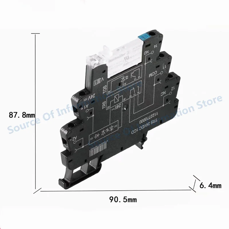 10Pcs TRS 24VDC 1CO Weidmüller Relay 1122770000, DC24V 6A Din Rail Interface Relay Module
