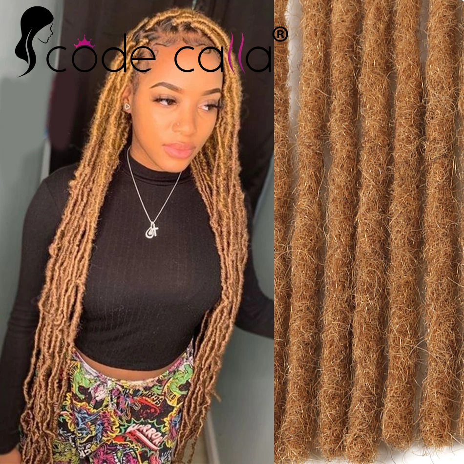 Human Hair Dreadlocks Loc Extensions Kinky Straight Wholesale Crochet Braids Brazilian Remy Hair Extensions 10 Strands Brown 27#