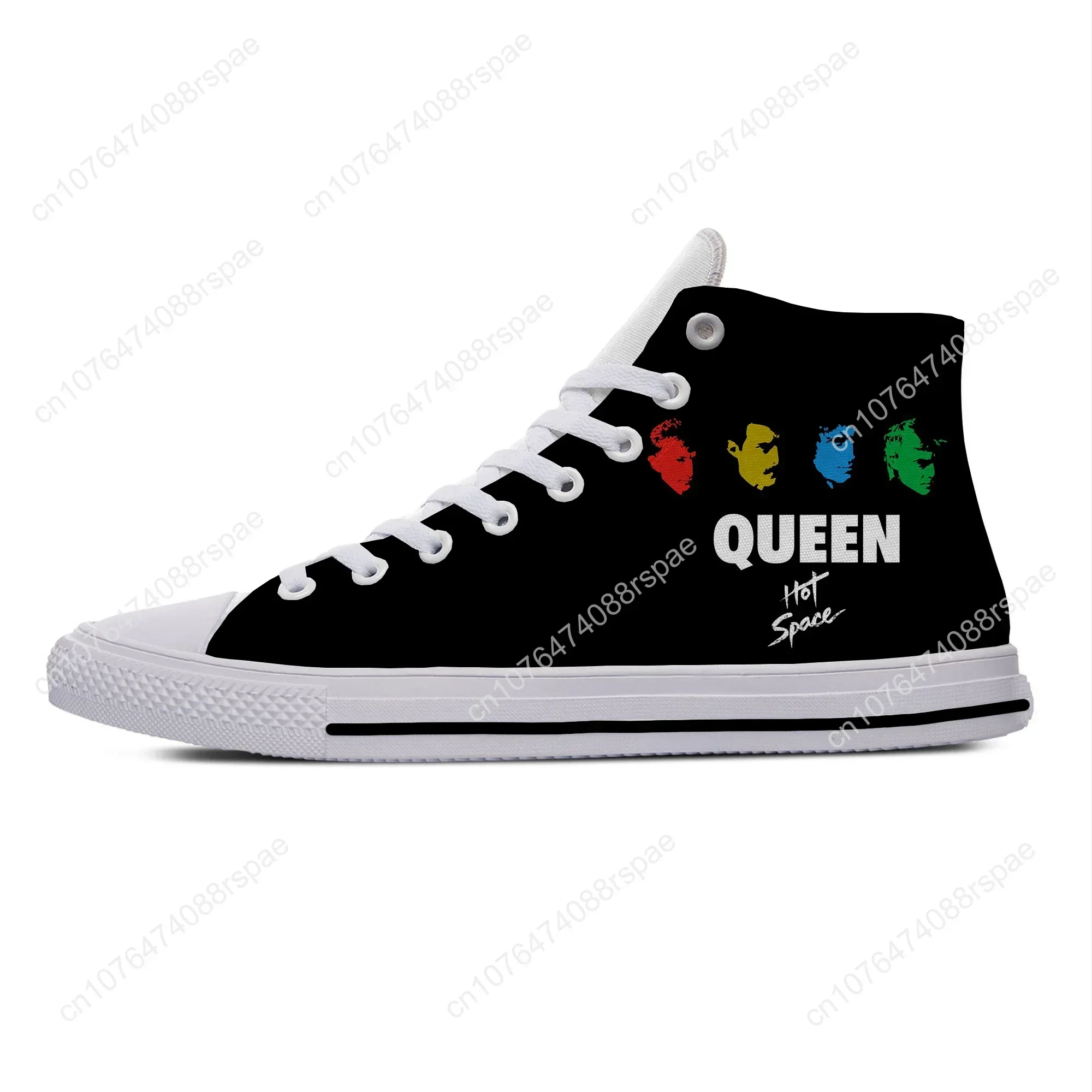 Hot Queen Rock Band Freddie Mercury Música Moda Sapatos Casuais High Top Leve Homens Mulheres Tênis Respirável Sapatos de Tabuleiro