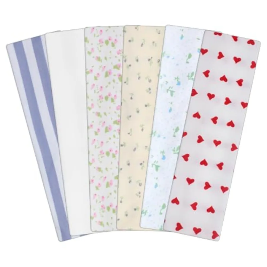 

6 Pcs Cute Headbands for Women Non Slip Elastic Floral Hairbands Patterned Headband Soft Fabric Headbands for Women Red Heart S