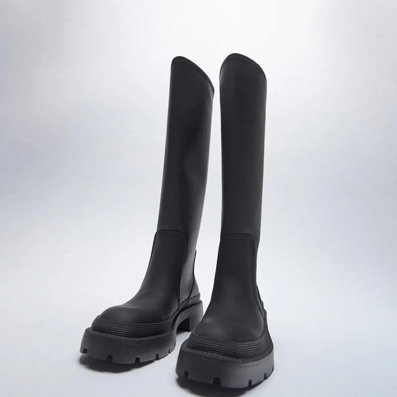 2023 New Winter Women Knee-High Boots Punk Shoes Woman Shoes High Heels Sexy Thigh High Boots Flat Over The Knee Boots Fashion