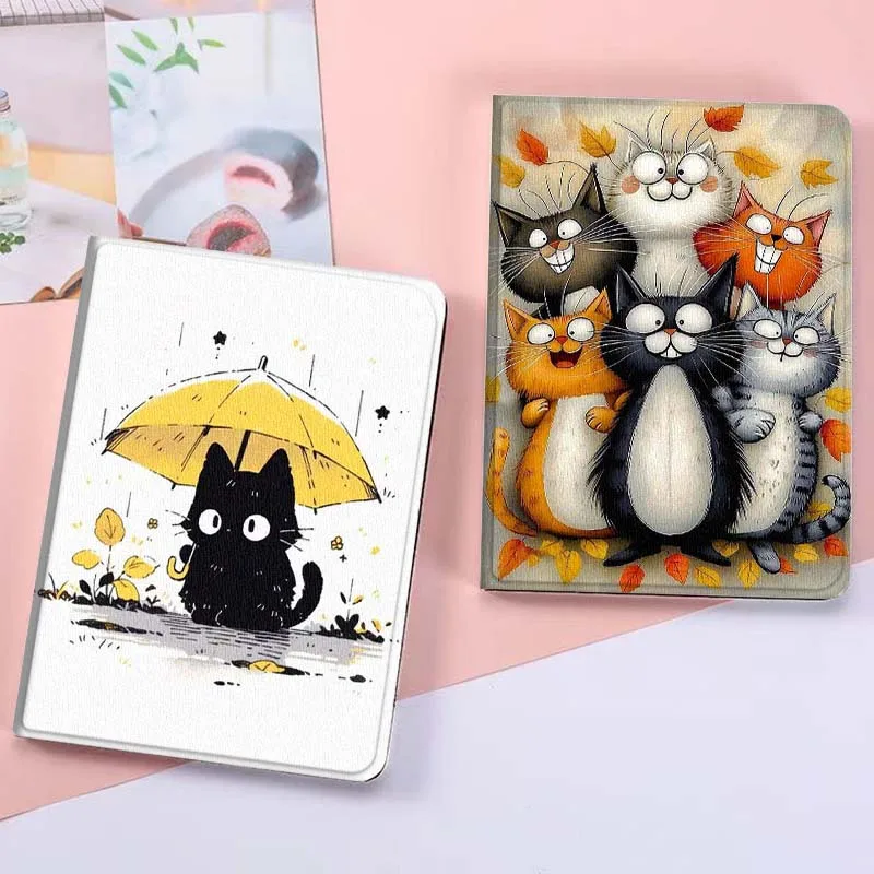 

Cute Cats Autumn Leaves Gift For Xiaoxin Lenovo Tab Pad K11 K10 M10 P11 3rd Plus Pro Legion Y700 Y900 Gen4 2 Tablet Case