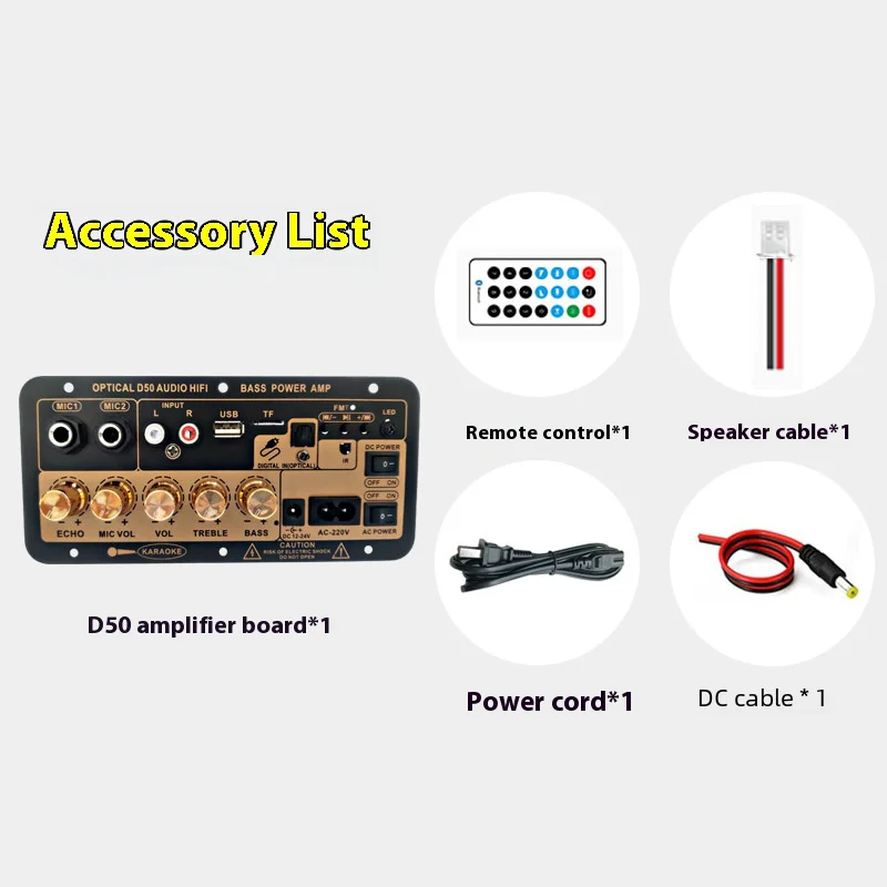 D50 Bluetooth Digital Amplifier Board With Optical Audio Input Karaoke Amplifier Home/Car Subwoofer Amplifier Board  hifi sound