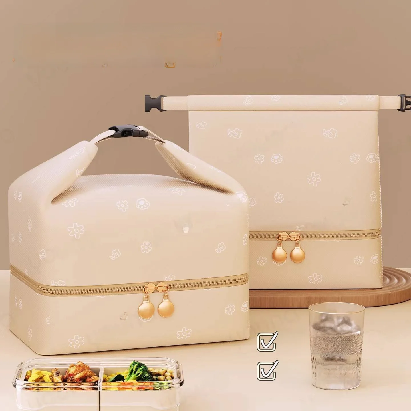 Thickened Aluminum Foil Insulated Lunch Bag Large Capacity Meal Box Handbag Oil Resistant Office Workers Students Takeout Bag