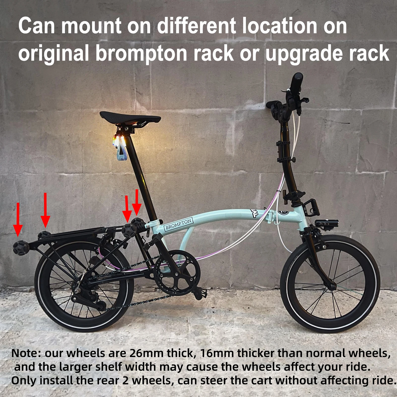 Omni Rack Eenvoudig Wielen 58Mm Voor Brompton Vouwfiets Roller Accessoires Met Lager M6 * 60Mm Schroeven 10kg Belasting 브롬톤 이지휠 ブロ