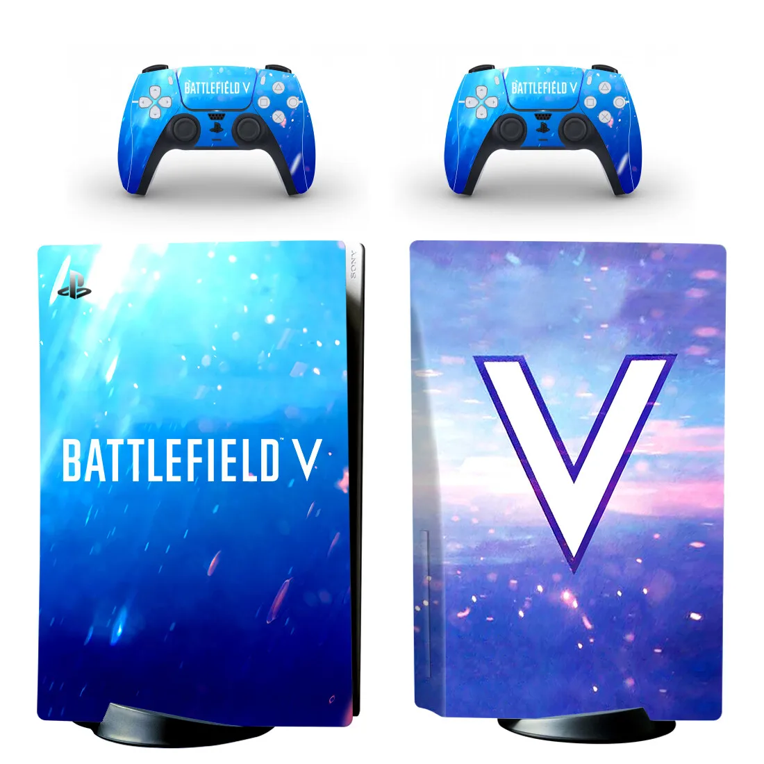 Battlefield PS5 Disc Skin Sticker Decal Cover for Console and 2 Controllers PS5 Disk Skin Sticker Vinyl