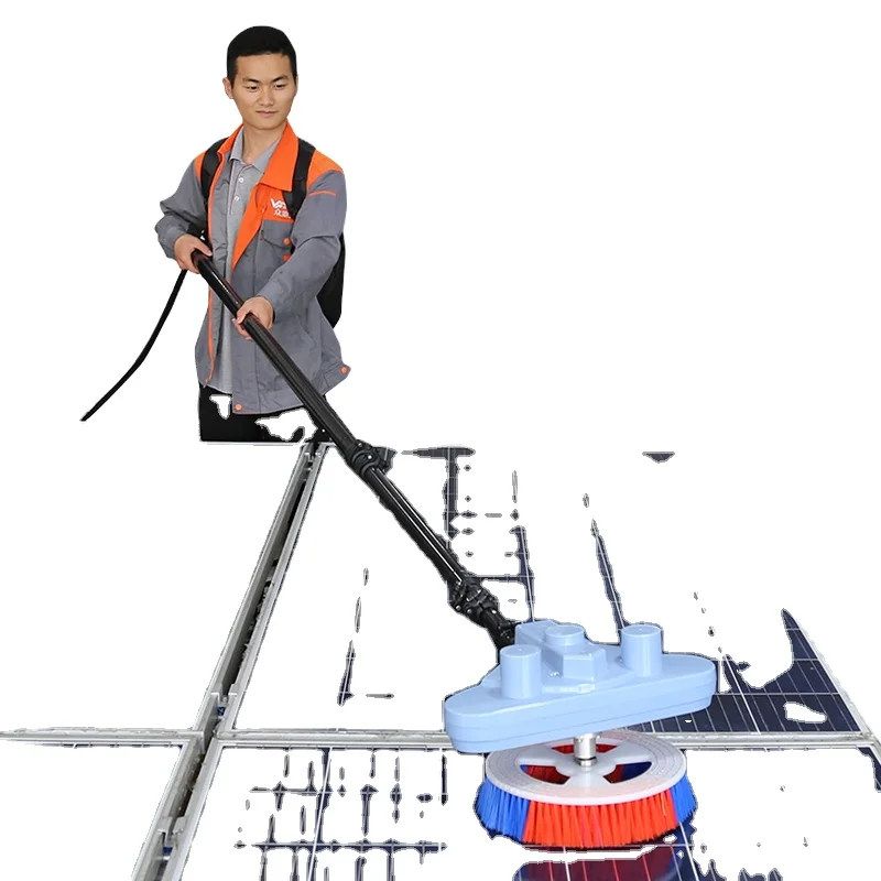 March EXPO Offer Multifit 7.5m Glass Fiber Semi-Automatic High Speed and Easy to Carry Single-Head Solar Cleaning Brush