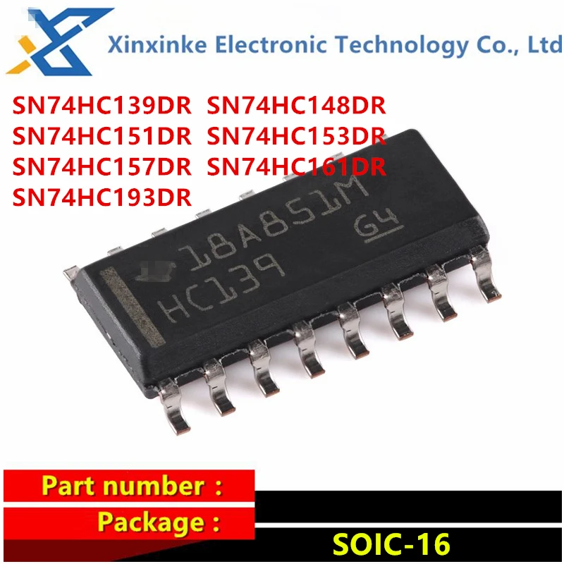 20PCS SN74HC139DR/148DR/151DR/153DR/157DR/161DR/193DR SOIC-16 Encoders Decoders Multiplexers HC148 HC151 HC153 HC157 HC161 HC193