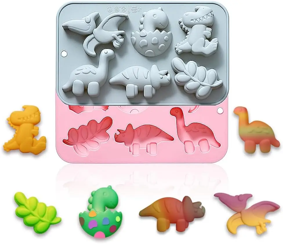 3d Dinosaur Silicone Mold for Baking Cute Pterosaur Triceratops Tyrannosaurus Mold for Fondant Cake Decoration Accessories