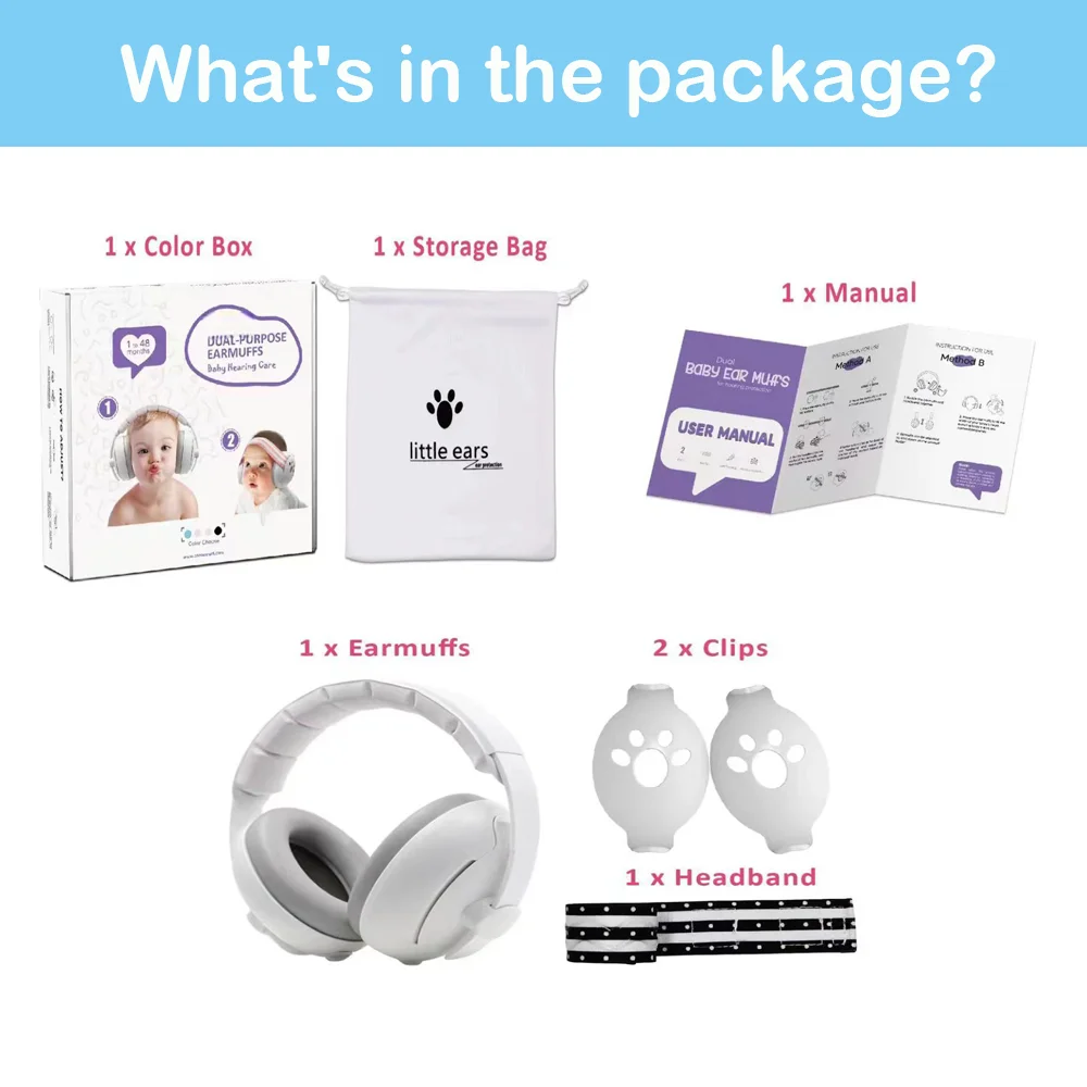 2-in-1 Baby Ear Protection Headphones Improves Sleep Convertible Design Baby Noise Cancelling Headphones Portable Adjustable