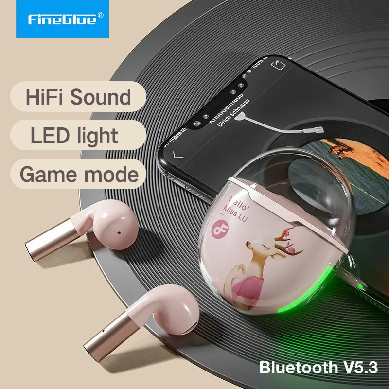 

Fineblue HELLO'LU Wireless earphone Bluetooth 5.3 Headset In-ear Sport Headphone HIFI Sound TWS air earbugs for Smart Phone