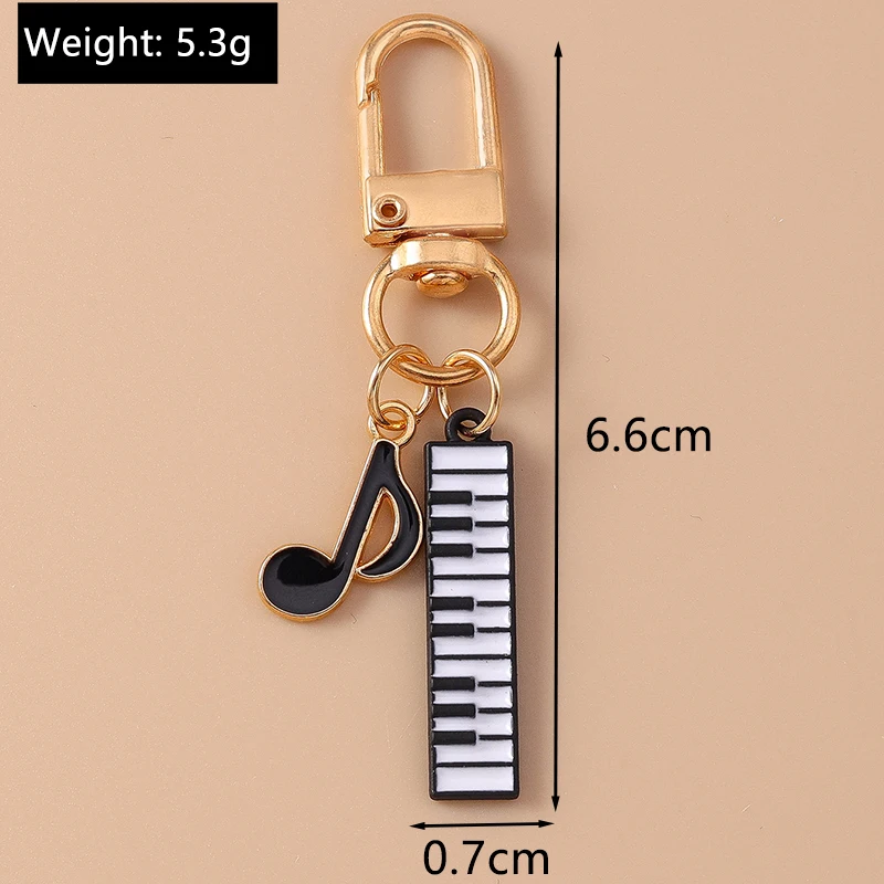 Cute Enamel Mini Piano Keychain Simulation Musical Instruments Key Ring Pendants Women Girls Handbag Decor DIY Jewelry Gift – Detail 2