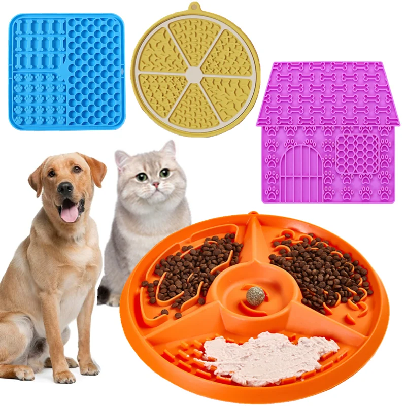 

Pet Supplies Dog Licking Mat Silicone Cat Slow Food Tableware Bowl Suction Cup Anti Choking ,Anti Overturning Healthy Meal Mat