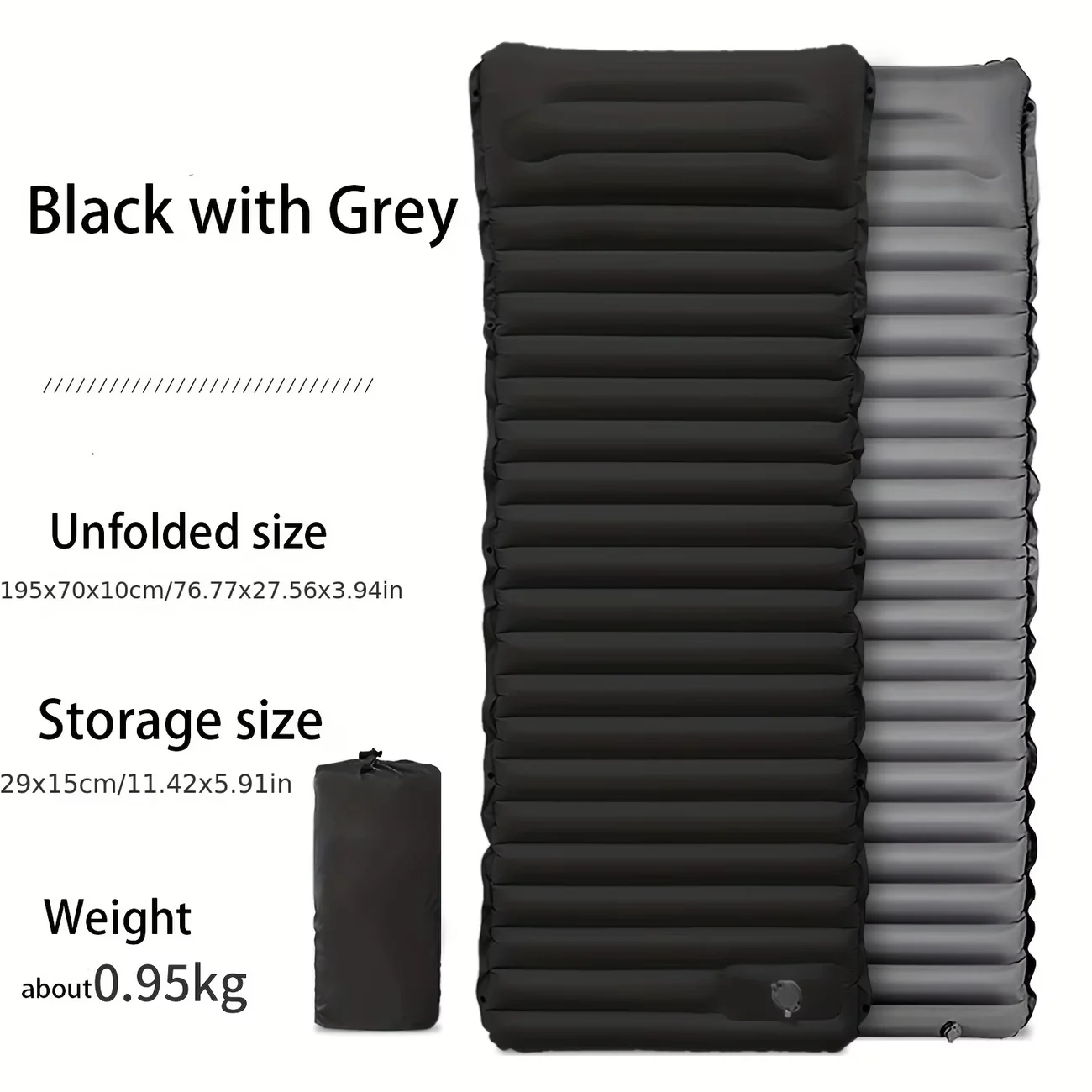 TPU aufblasbare Outdoor-Matte, 3,94 Zoll dick, ineinandergreifbar für 1-3 Personen, ultraleichtes faltbares Luftbett für Camping, Picknick, Strand, Zuhause. – Detail 11