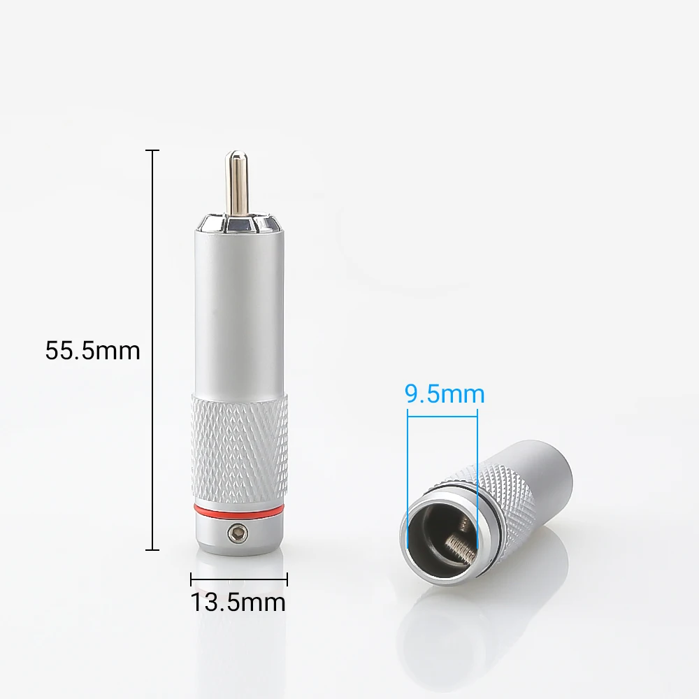 Ródio chapeado RCA macho Plug Jack, solda RCA, conector de áudio, Hi-End cabo analógico, Phono, Audiocrast, OR08