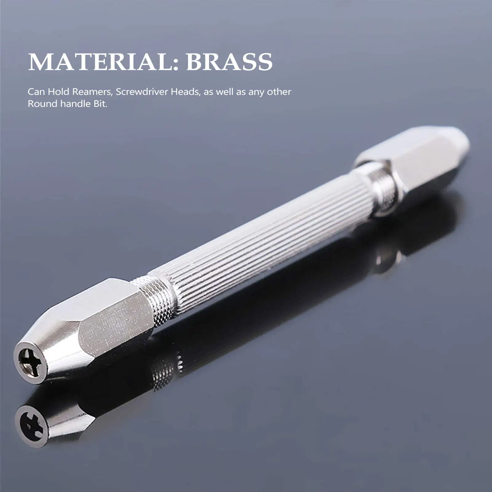 Double Ended Hex Head Hand Drill Pin Vise Silver Mini Chuck Jewelry Wire Gauge Bit Holder Twisting Tool Hand Drill