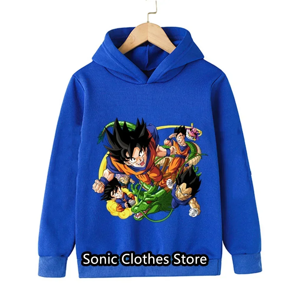 Anime Dragon Ball Z Hoodie Sweatshirts Kids Boys Clothes 2024 Autumn Winter Pullover Hoodies Children's Clothing Hoodie Jackets