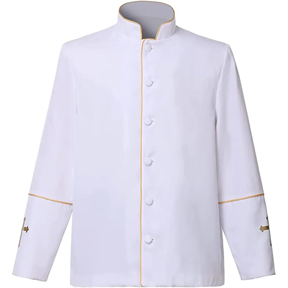 Gabardina de cuello levantado para hombre, chaqueta negra de sacerdote de la Iglesia, preador de clero, coro, Pastor romano, disfraz de Halloween