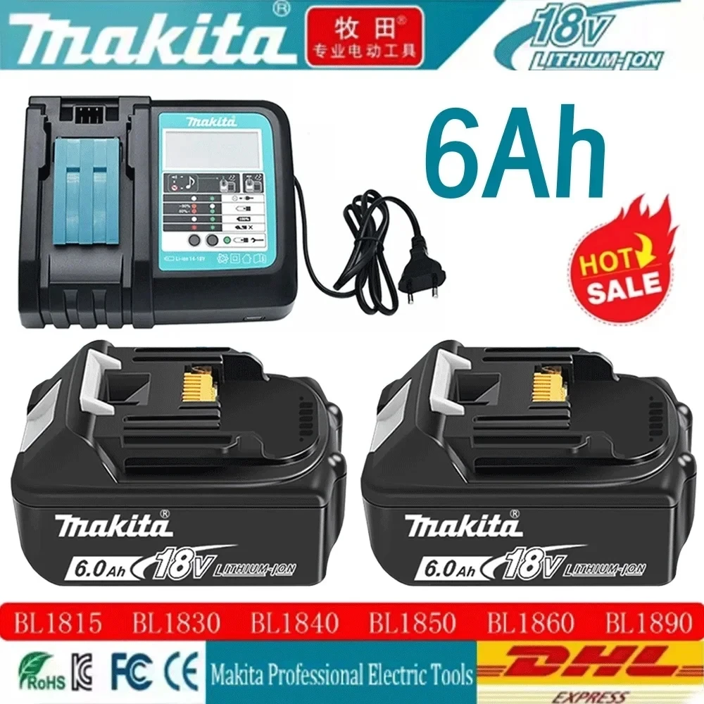 DDF487 100% Original Makita 5Ah/6Ah/9Ah, Batterie d'outil Makita 18V BL1840BL1830B BL1850B BL1850 BL1860 Batterie au lithium de remplacement