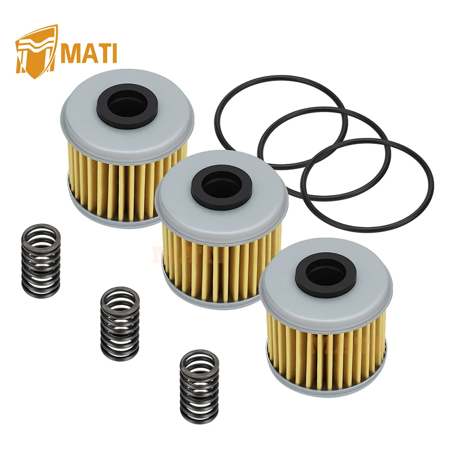 M MATI 3PCS Oil Filter w/O-Ring Spring For Honda CRF150R CRF250X/R/RX CRF450 TRX450R/ER 2002-2024 15412-MEN-671