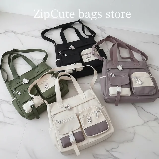 Wodoodporne płótno torebki damskie torba na ramię nylonowa damska torba Oxford torby typu Crossbody Tote torby na książki dla dziewcząt tornistry