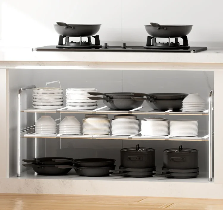 

Kitchen sink rack retractable cabinet layered multifunctional sewer cabinet storage rack floor-to-floor multilayer