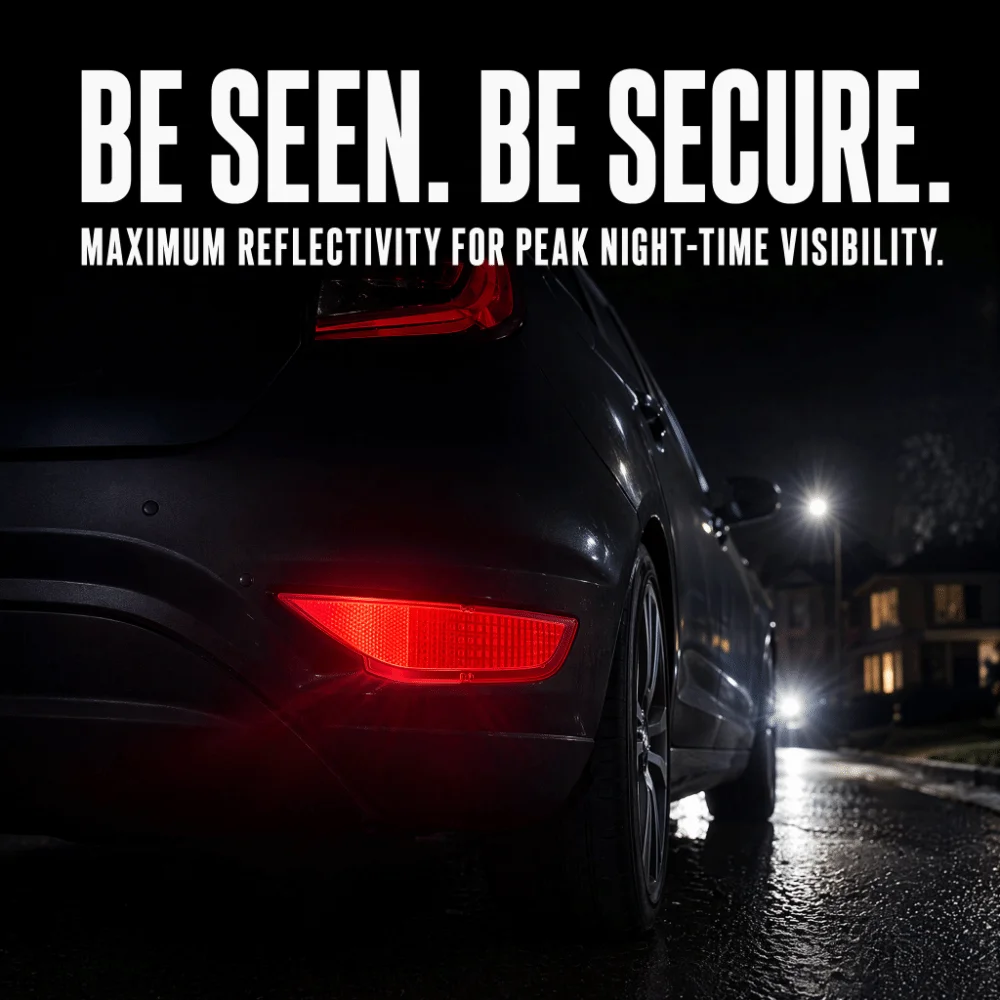 Red Rear Bumper Reflector ABS 8A6115K273AB Rear Marker Lamp Garnish Back Bumper Reflect Panel for FORD FIESTA MK7 2008‑2016