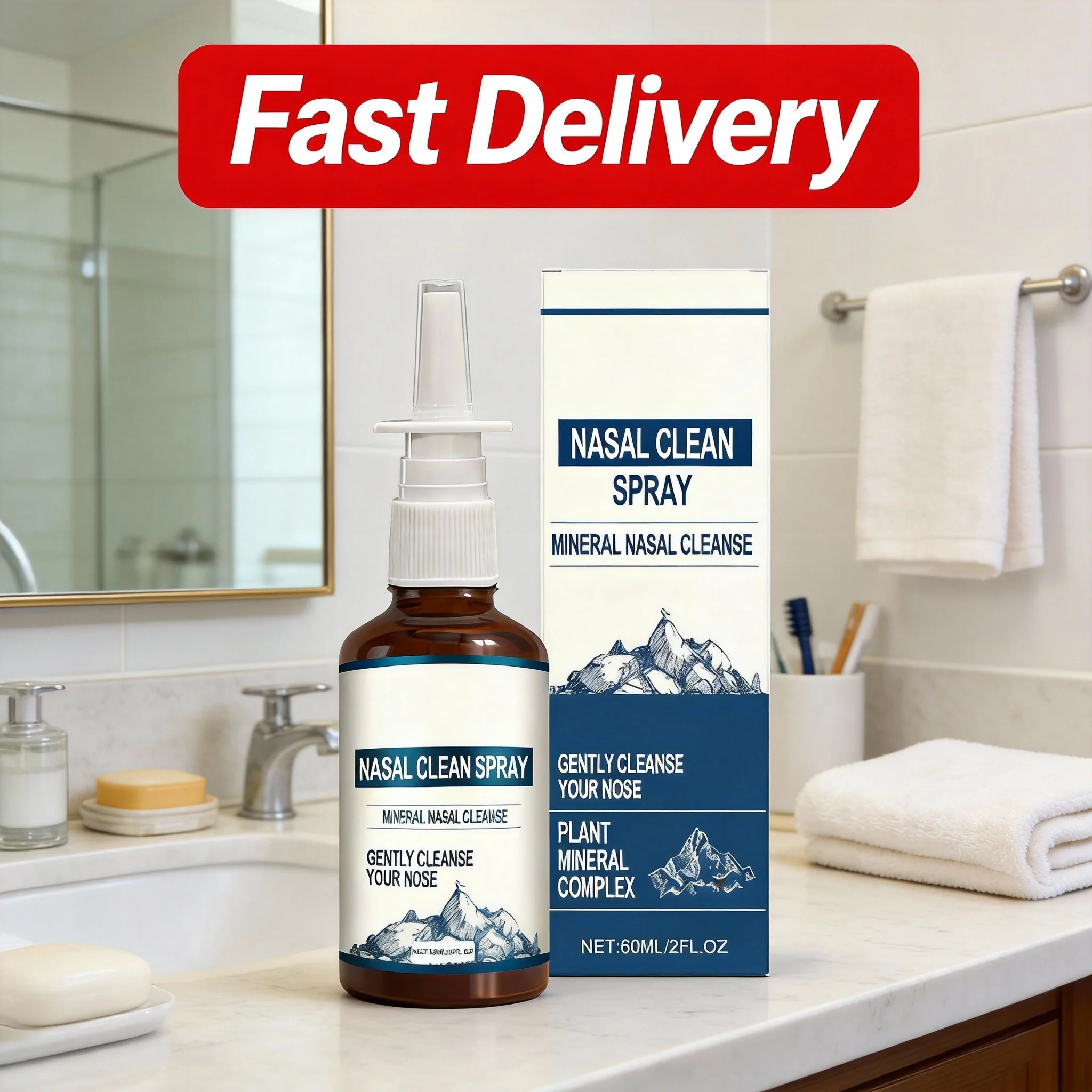 Spray de limpieza nasal, limpieza suave, elimina los contaminantes nasales, alivia la congestión nasal, hidratante, 1/3 Uds.