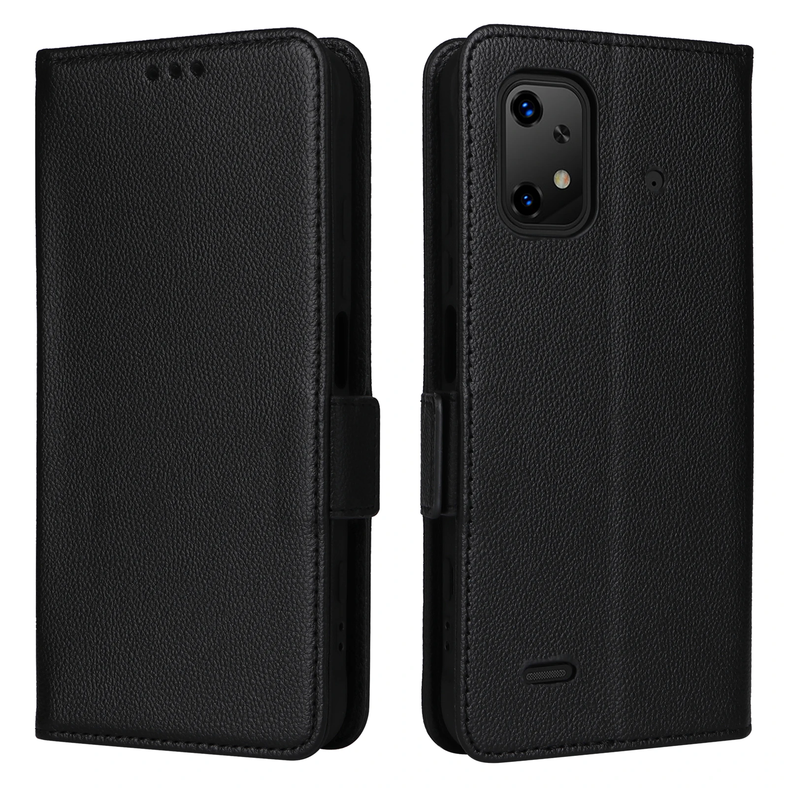 Card Slot Wallet Cover For Umidigi Bison X20 6.53 inch Magnetic Flip Leather Side Button Lychee Pattern Shockproof Phone Case