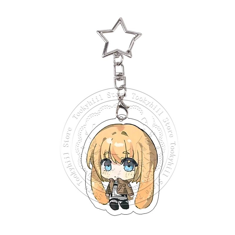 Attack on Titan Acrylic Keychain Eren Yeager Chibi Cartoon Keyring Bag Decoration Pendant Exquisite Collection Birthday Gift